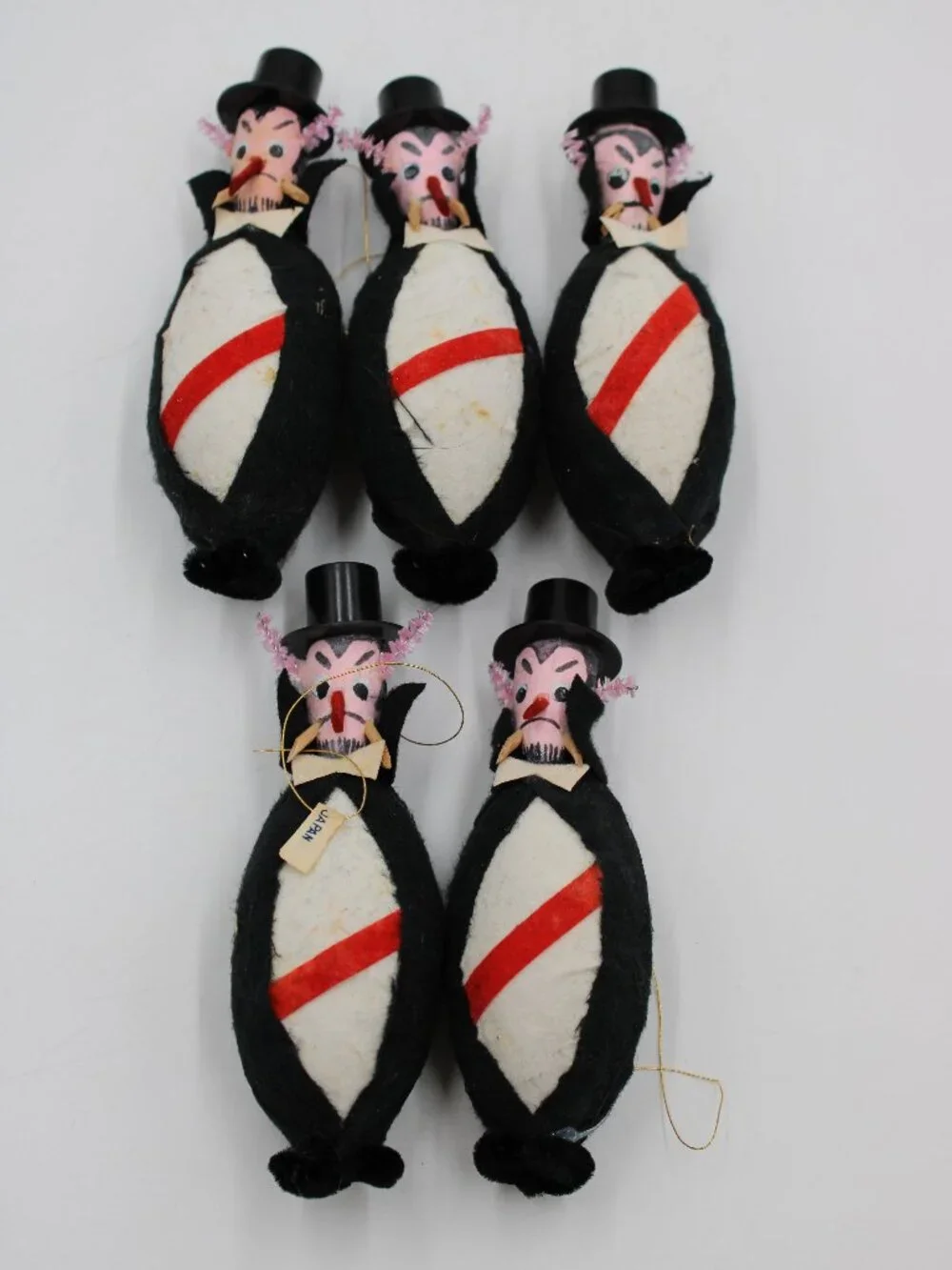 Vampire Dracula Felt Halloween Ornaments 50-60's Made in Japan 4